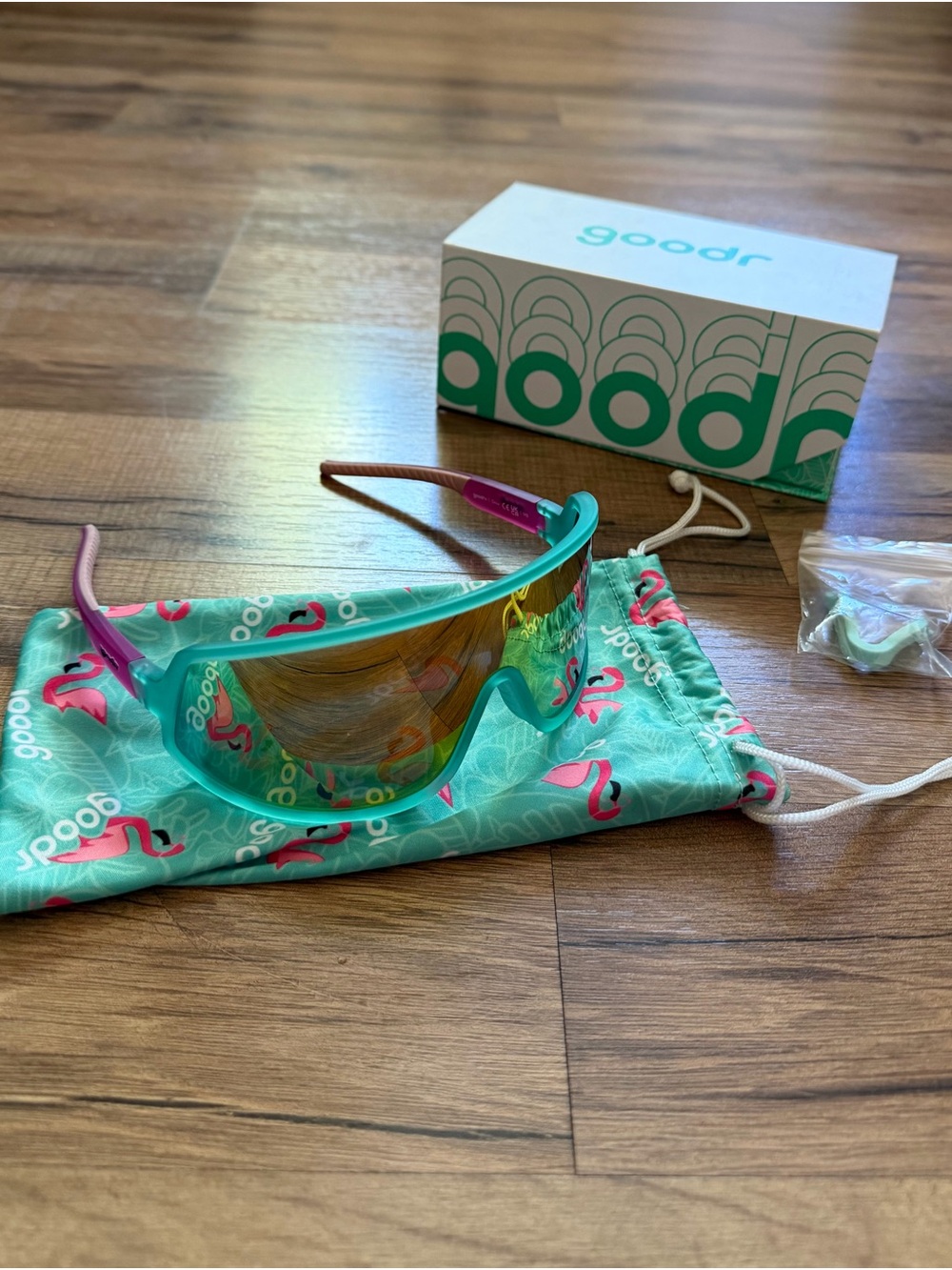 goodr Turquoise & Pink Shield Sunglasses
